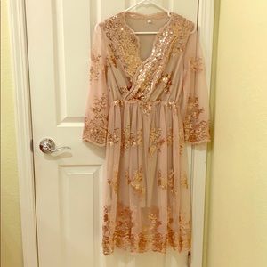 Rose gold beautifully detailed dress